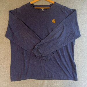 Carhartt Men XL Blue w/Logo & Back Graphics Pullover Crew Neck Long Sleeve